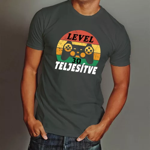 Szülinapi_gamer_póló_Szint_teljesítve_