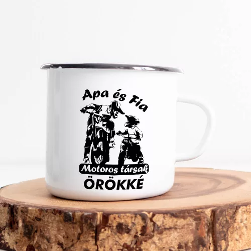 Apa_fia_motoros_társak_Motoros_bögre_