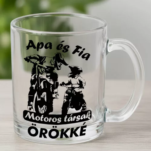 Apa_fia_motoros_társak_Motoros_bögre_