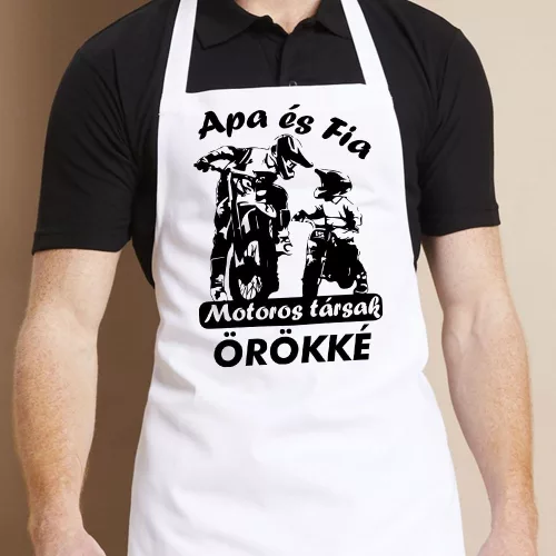 Apa_fia_motoros_társak_Motoros_kötény_