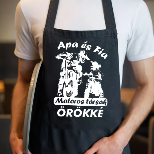 Apa_fia_motoros_társak_Motoros_kötény_
