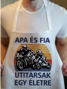 Apa fia útitársak kötény_Motoros ajándék