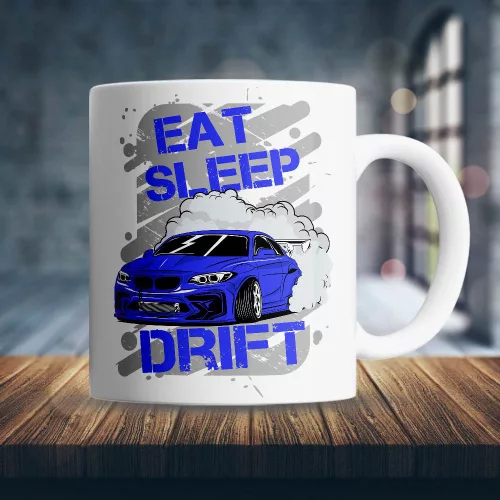 Autós_ajándék_Eat_Sleep_Drift_bögre_