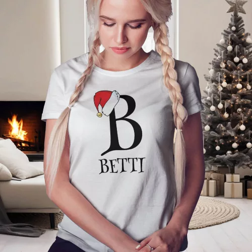 Neves_karácsonyi_ajándék_Mikulás_női_póló_