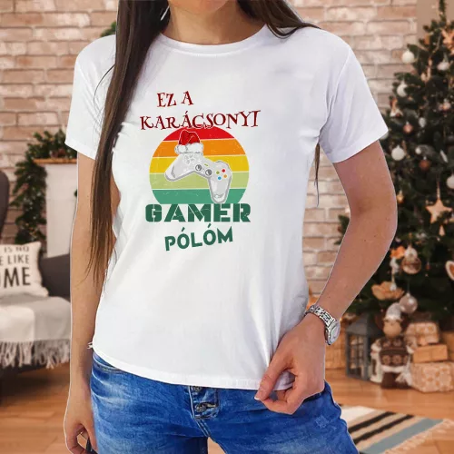 Karácsonyi_ajándék_Gamer_női_póló_