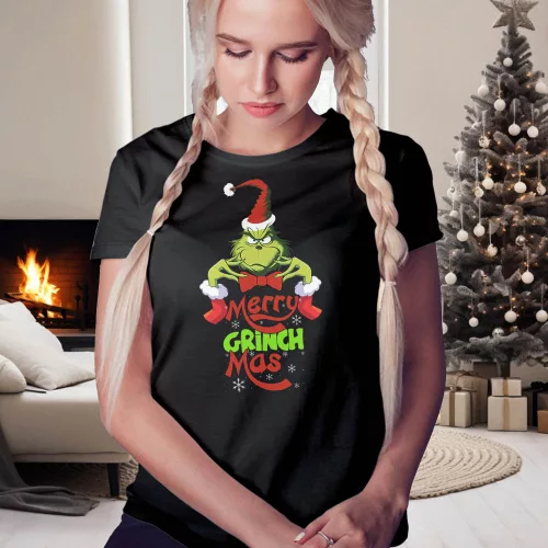 Merry_Grinchmas_női_póló_Karácsonyi_ajándék_