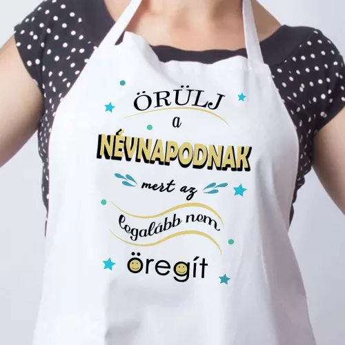 Humoros_névnapi_kötény_Névnap_nem_öregít_