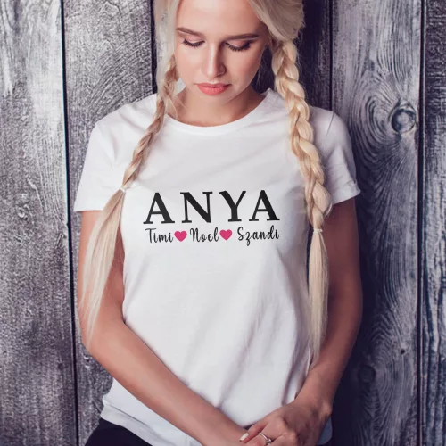 Neves_női_póló_anyáknak_Anya_gyerekei_
