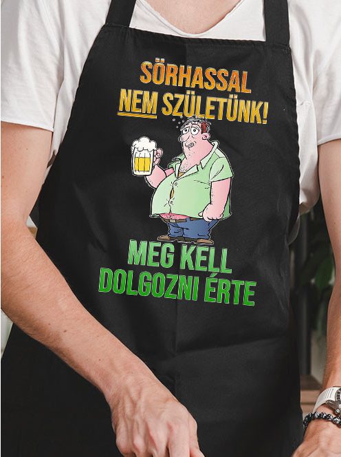 Sörös vicces kötény_Sörhasért dolgozni kell_