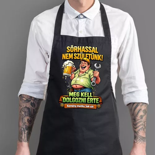 Vicces kötény - Sörhasért meg kell dolgozni 