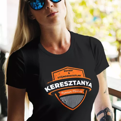 Egyedi_női_póló_Prémium_keresztanya_
