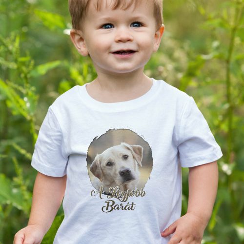Fényképes_kutyás_gyerek_póló_Legjobb_barát_