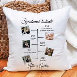Évfordulós_párna_Szerelmünk_története_