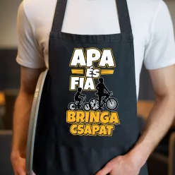 Apa_fia_ajándékok_Bringa_csapat_kötény_