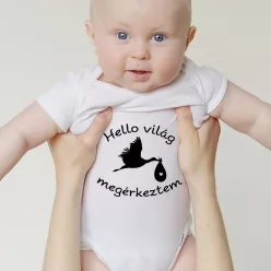 Body_újszülöttnek_Hello_világ,_megérkeztem_Baba_ajándék