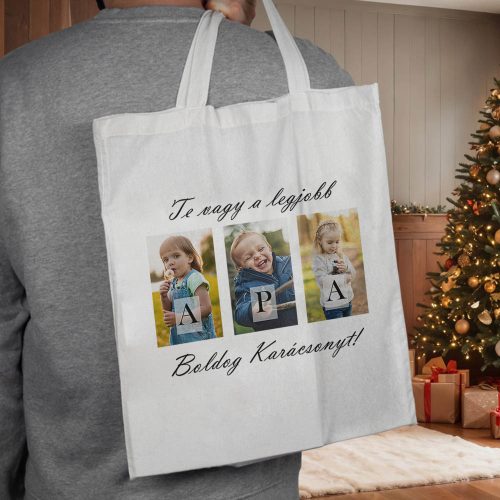 Személyes_ajándék_karácsonyra_Vászontáska_Apának