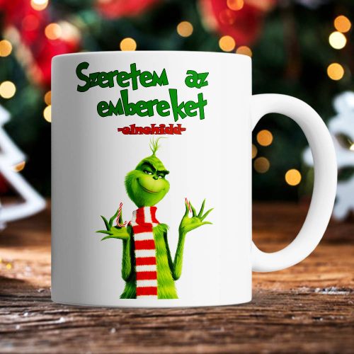 Grincs_bögre_Karácsonyi_ajándék_Szeretem_az_embereket