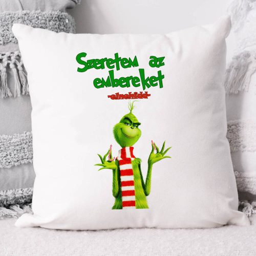Grincs_párna_Karácsonyi_ajándék_Szeretem_az_embereket