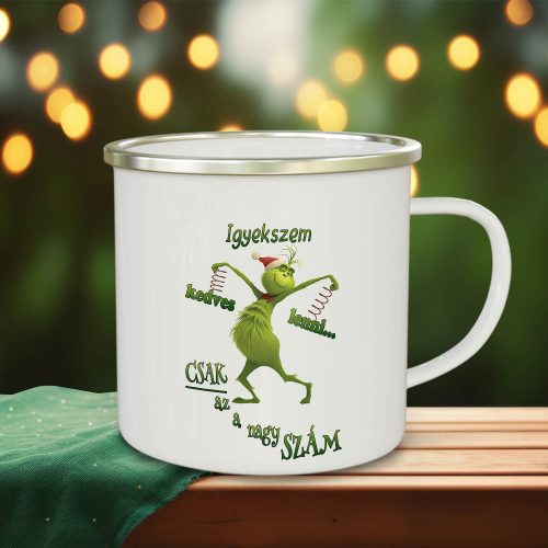 Grincs_bögre_Vicces_ajándék_Igyekszem_kedves_lenni