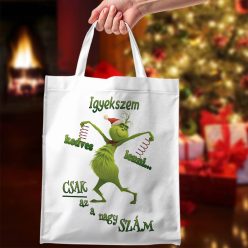 Grincs_vászontáska_Vicces_ajándék_Igyekszem_kedves_lenni