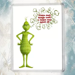 Grincs_hűtőmágnes_Vicces_ajándék_Vidám_ének_hangja_száll