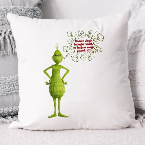 Grincs_párna_Vicces_ajándék_Vidám_ének_hangja_száll