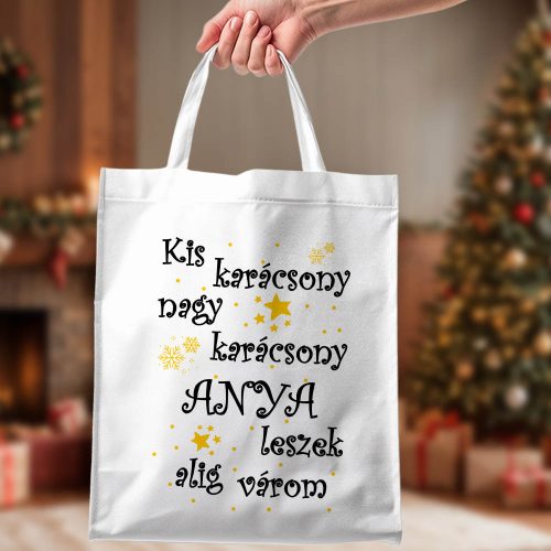 Vászontáska_Anyáknak_Anya_leszel_Karácsonyi_ajándék