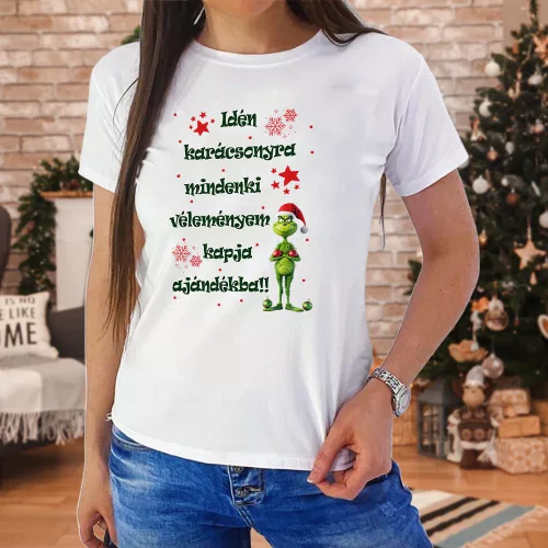 Karácsonyi_női_póló_Grinch_humor_A_véleményem_az_ajándékom
