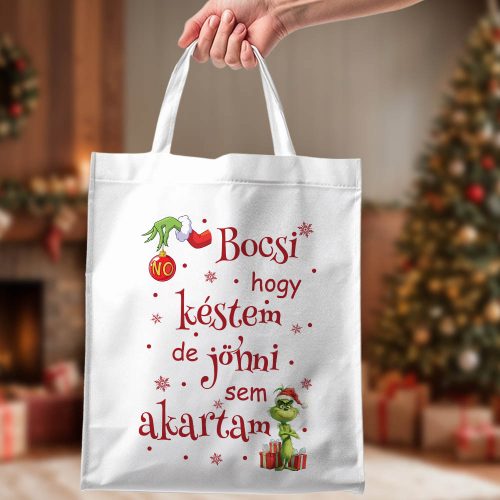 Vicces_meglepetés_Karácsonyi_táska_Bocsi_hogy_késtem