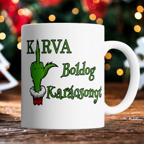 Karácsonyi_meglepetés_KURVA_Boldog_Karácsonyt_bögre
