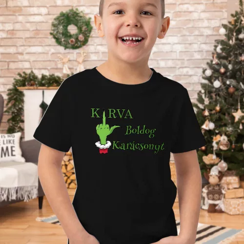 Karácsonyi_meglepetés_KURVA_Boldog_Karácsonyt_gyerek_póló