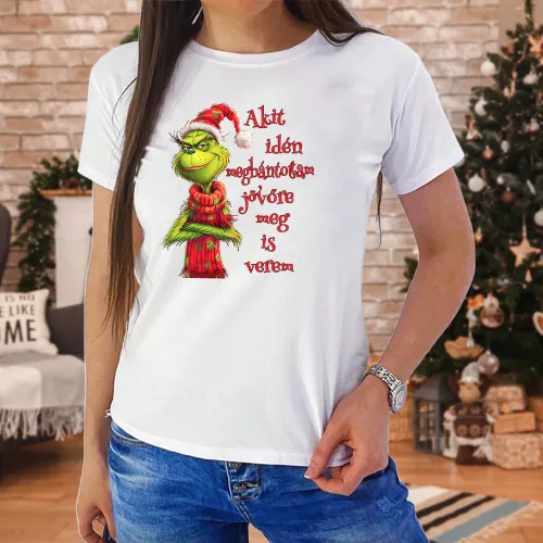 Grincses_Karácsonyi_Női_Póló_Vicces_Ajándék_