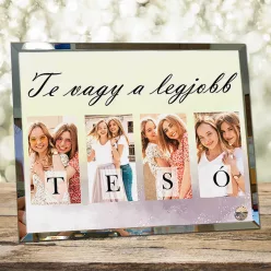 Egyedi fotóüveg - Te vagy a legjobb Tesó, 4 fotóval