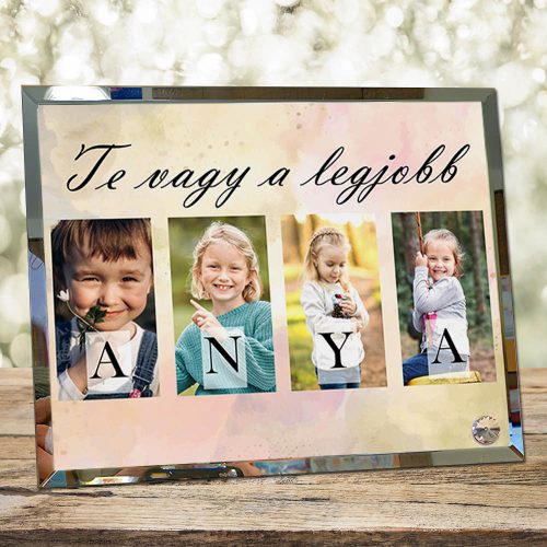 Anyák napi fotóüveg – Te vagy a legjobb Anya, 4 fotóval 