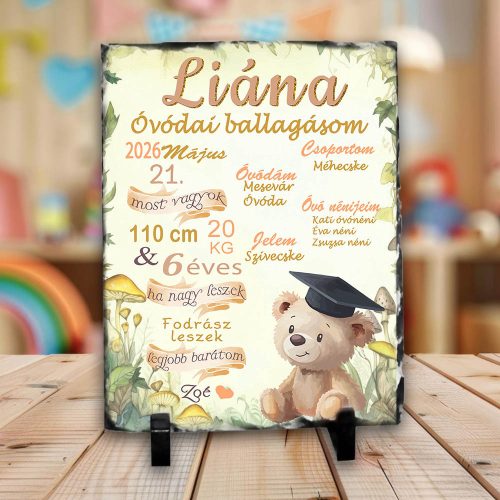 Egyedi Óvodai Ballagási Fotó Kőlap – Személyre Szabott Emlék
