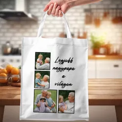 Vászontáska Nagypapának - Egyedi fényképekkel