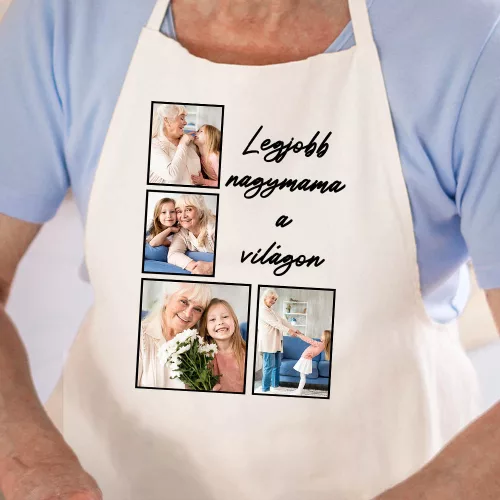 Kötény_Nagymamának_Egyedi_Fényképes_Ajándék_Sütéshez