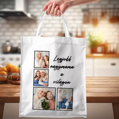 Vászontáska Nagymamának - Egyedi fényképekkel