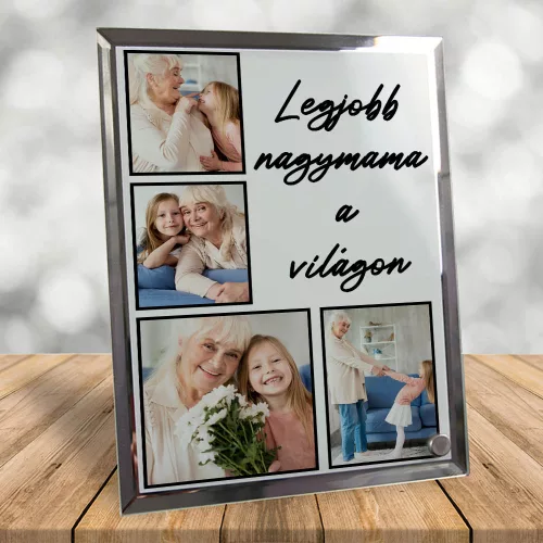 Üvegfotó Nagymamának - Egyedi fényképekkel