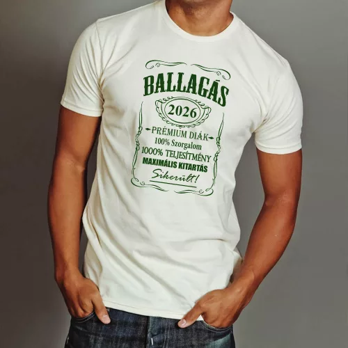 "Prémium Diák" –  Férfi Ballagási Póló Választható Évszámmal