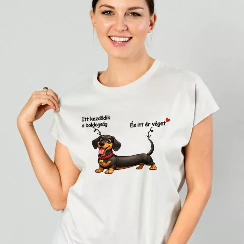 Tacsis_női_póló_Ajándék_kutyabarátoknak_Boldogság