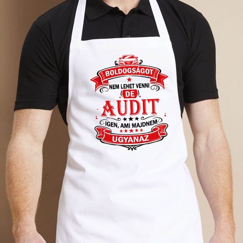 Autós feliratos kötény - Audi rajongóknak