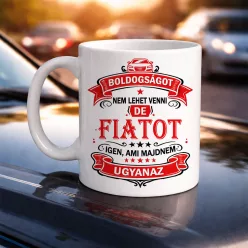 Autós feliratos bögre - Fiat rajongóknak