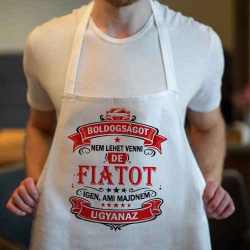 Autós feliratos kötény - Fiat rajongóknak