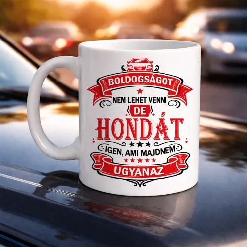 Autós feliratos bögre - Honda rajongóknak