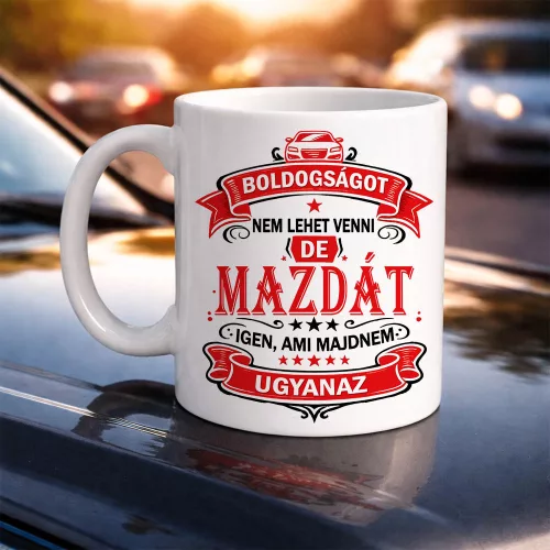 Autós feliratos bögre - Mazda rajongóknak