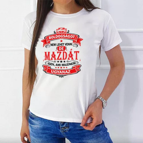 Autós feliratos női póló - Mazda rajongóknak