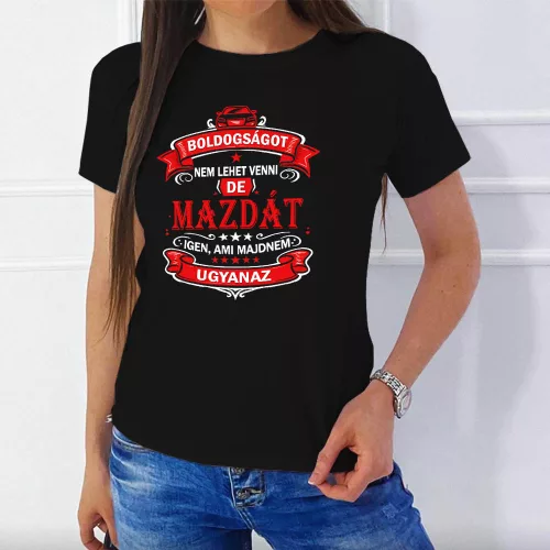 Autós feliratos női póló - Mazda rajongóknak