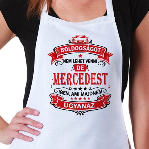 Autós feliratos kötény - Mercedes rajongóknak