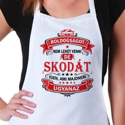 Autós feliratos kötény - Skoda rajongóknak